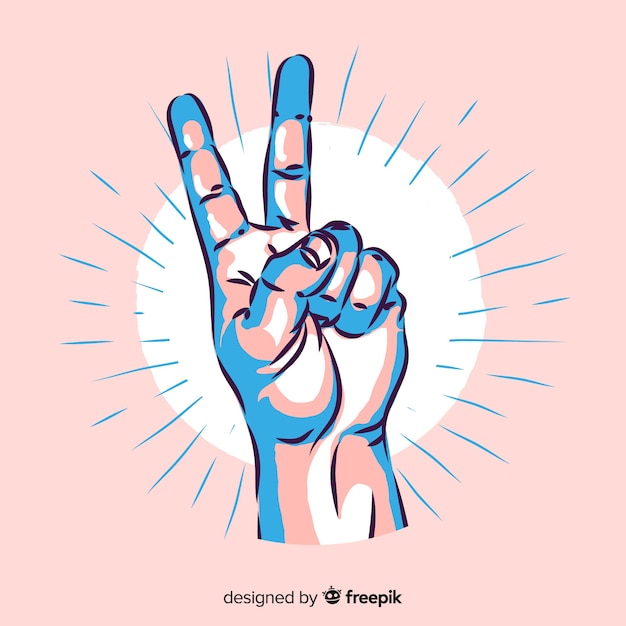 Vector peace sign hand