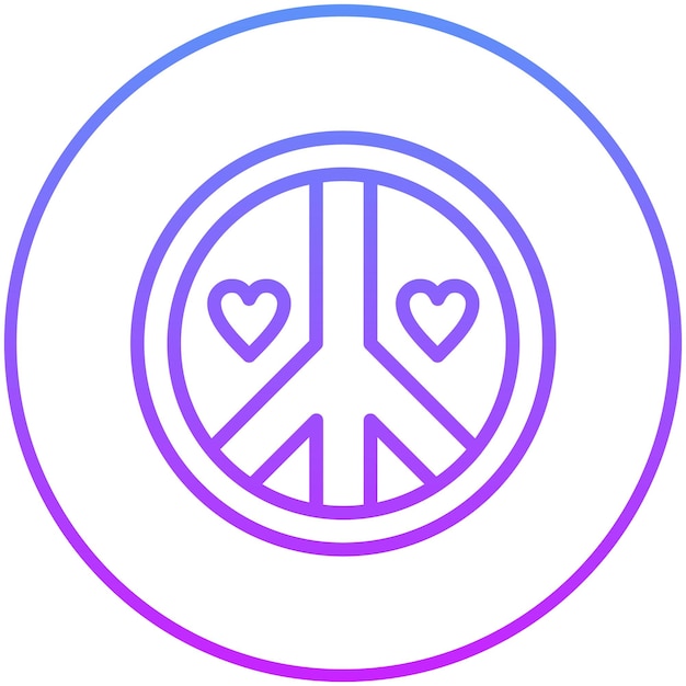 Vector peace sign vector icon illustration of protesting and civil disobedience iconset