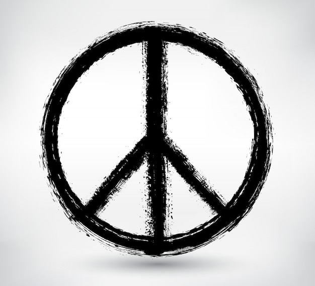 Peace symbol in grunge style