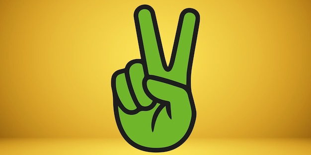 Vector peace symbol - peace sign - v sign, - victory sign on transparent background.