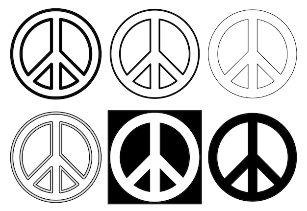 Vector peace symbols set vector, application variants, no war