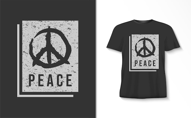 Peace typography with symbol tshirt