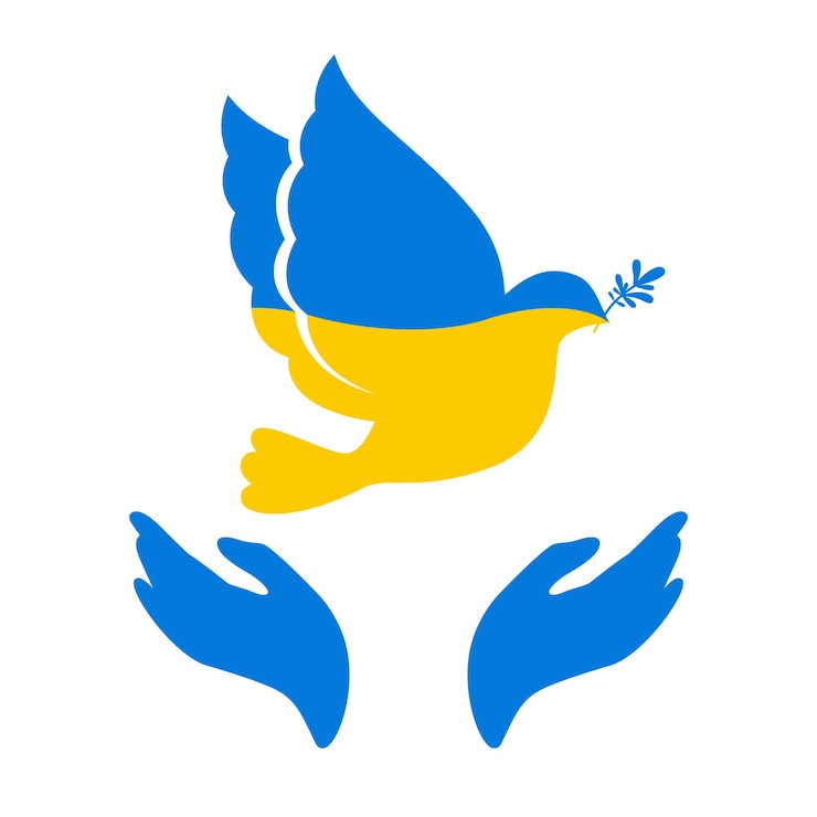 Вектор мир в украине голубь символ свобода человечество мирный нет войны украина россия знак конфликта