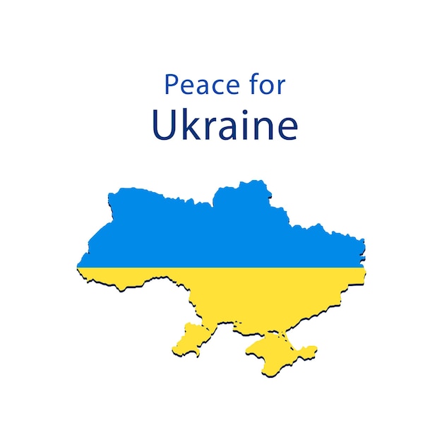 Peace in Ukraine map of Ukraine Vector graphics