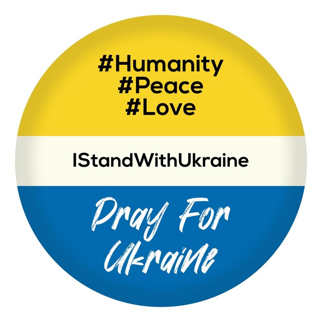 Pace per l'ucraina giallo blu sfondo bianco social media design banner vettore gratuito