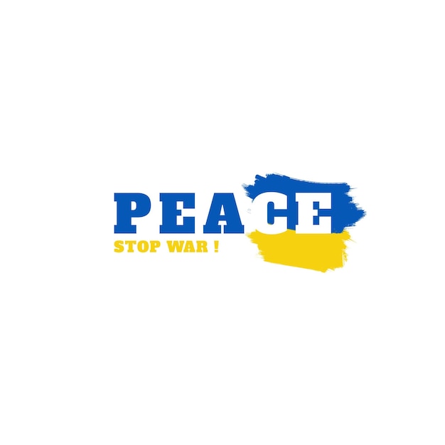 Peace ukrainestop war in ukraine design concept