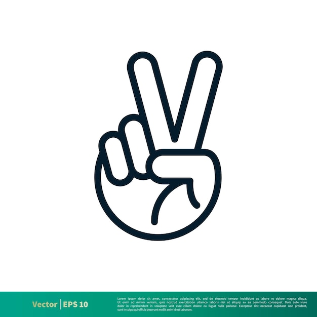 Vector peace victory gesture finger icon vector logo template illustration design eps 10