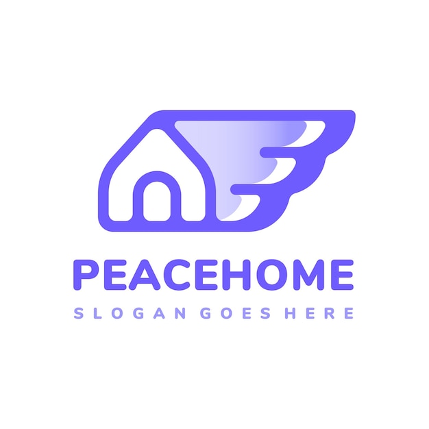 Peace Wing and Home Logo Template