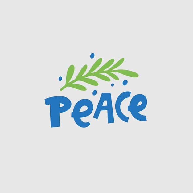 Peace word. Hand drawn modern typography text. Lettering vector illustration.