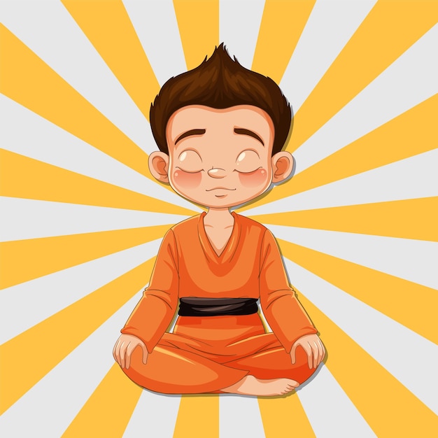 Peaceful Child in Meditation Pose