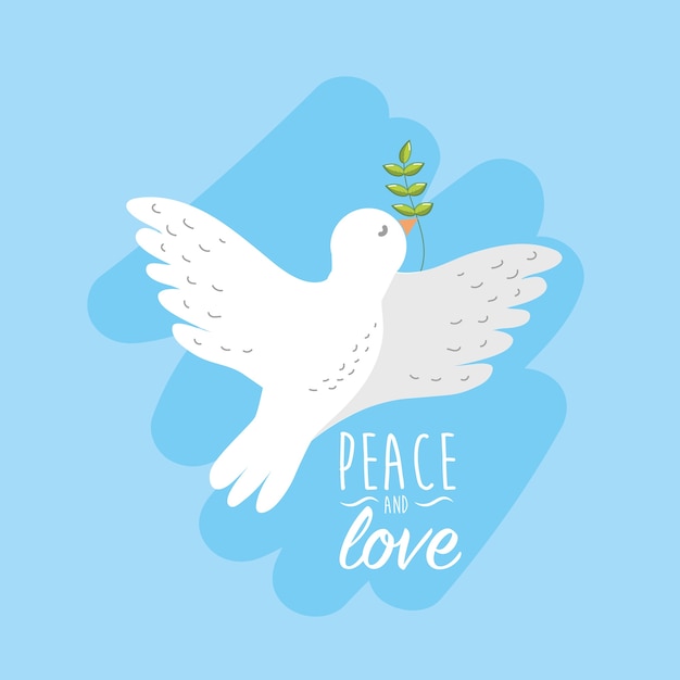 Peaceful dove to worldwide harmony element