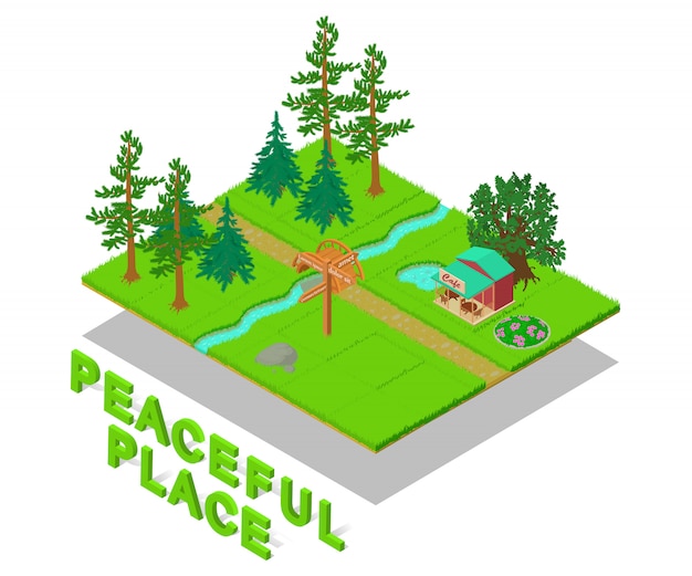 Peaceful place concept scene