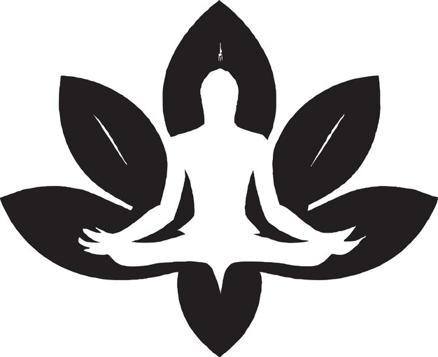 Vector peaceful seated meditation yoga icon