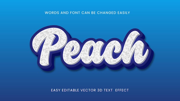 Peach 3d text effect style eps