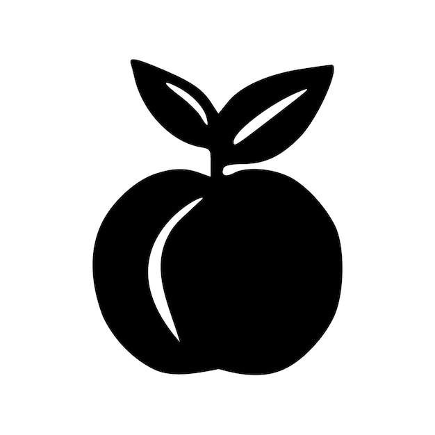 Peach black silhouette minimal vector illustration