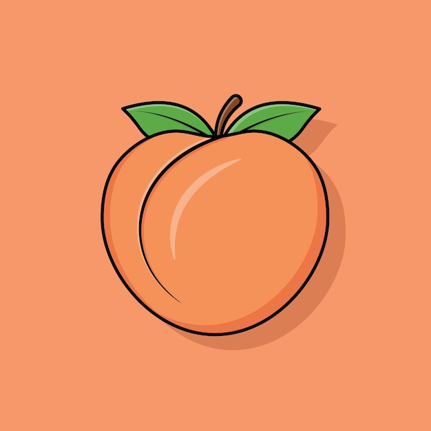 Peach cartoon vector icon illustration. Fruit icon concept isolated vector. Peach Illustration