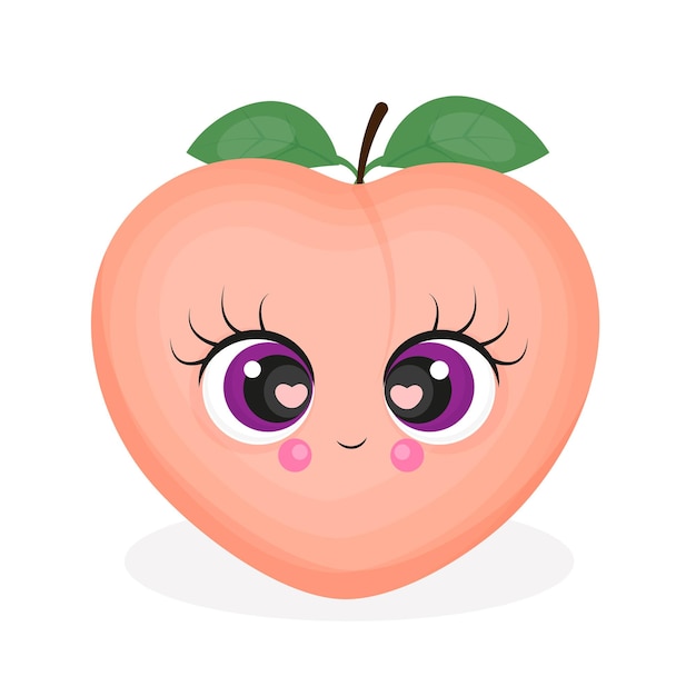 Peach character flat style cute smile cartoon design for textile postcard packaging vector interior design illustration