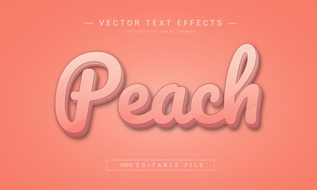 Vector peach editable 3d text effect