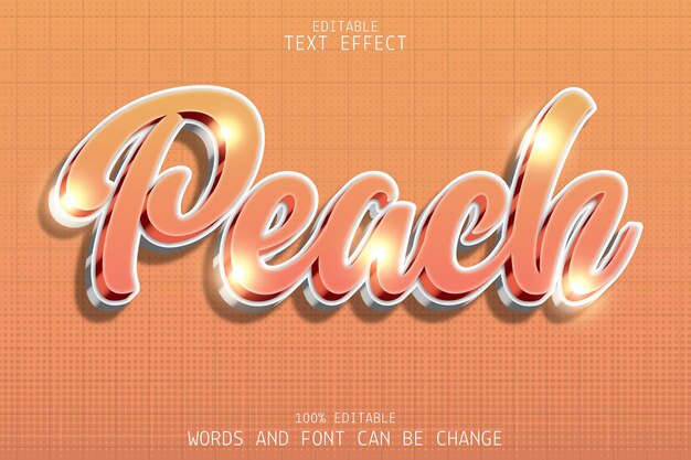 Vector peach editable text effect emboss modern style