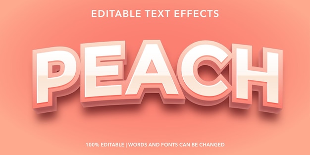 Vector peach editable text effect