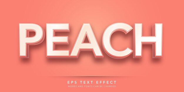 Vector peach editable text effect