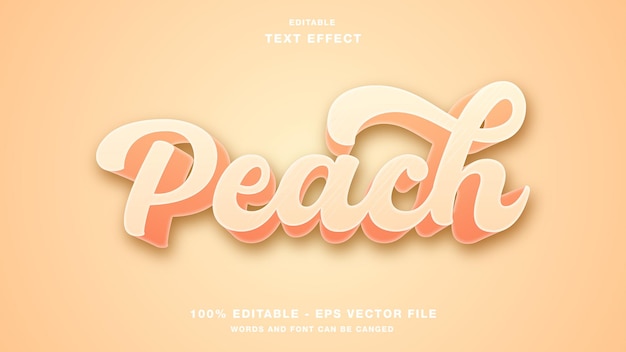 Vector peach editable text effect