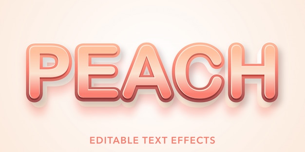 Vector peach editable text effects