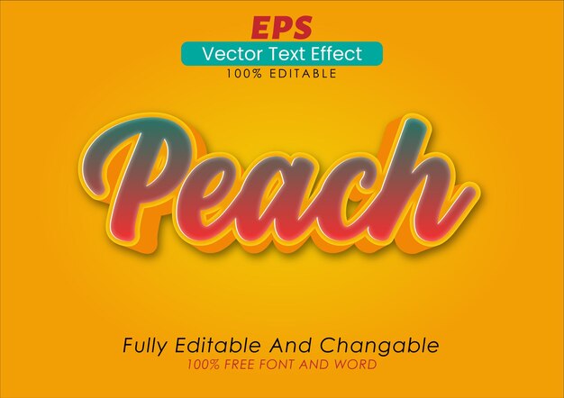 Vector peach eps text effect