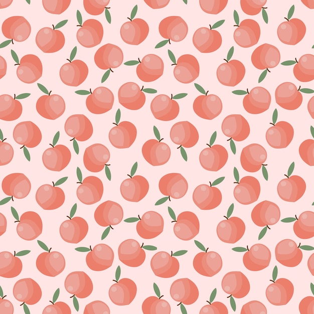 Vector peach fruit seamless.