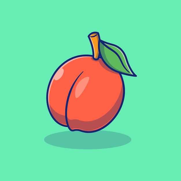 Vector peach fruit vector illustration design