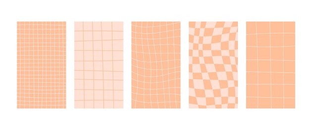 Vector peach fuzz checkered backgrounds collection