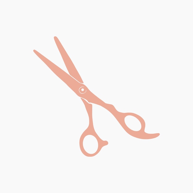 Peach hair scissors illustration