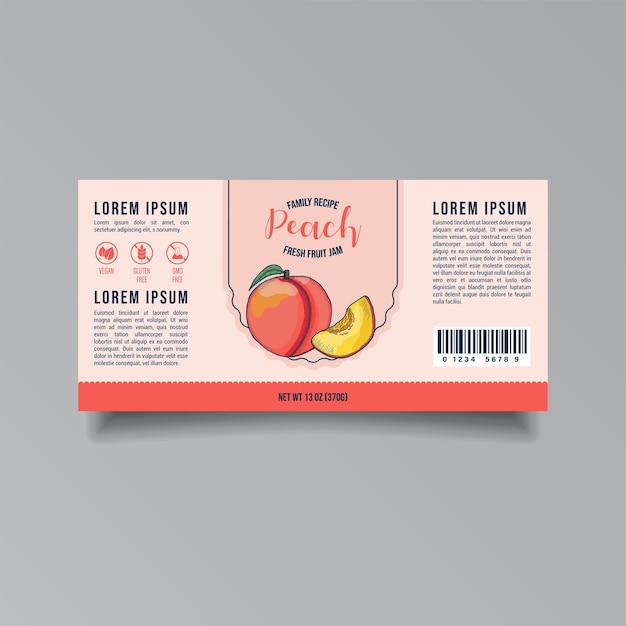 Peach Jam Label Packaging Template