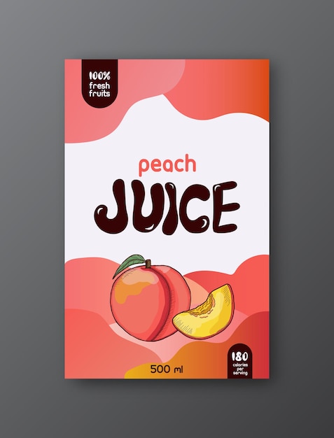 Peach Juice Label Packaging Juice