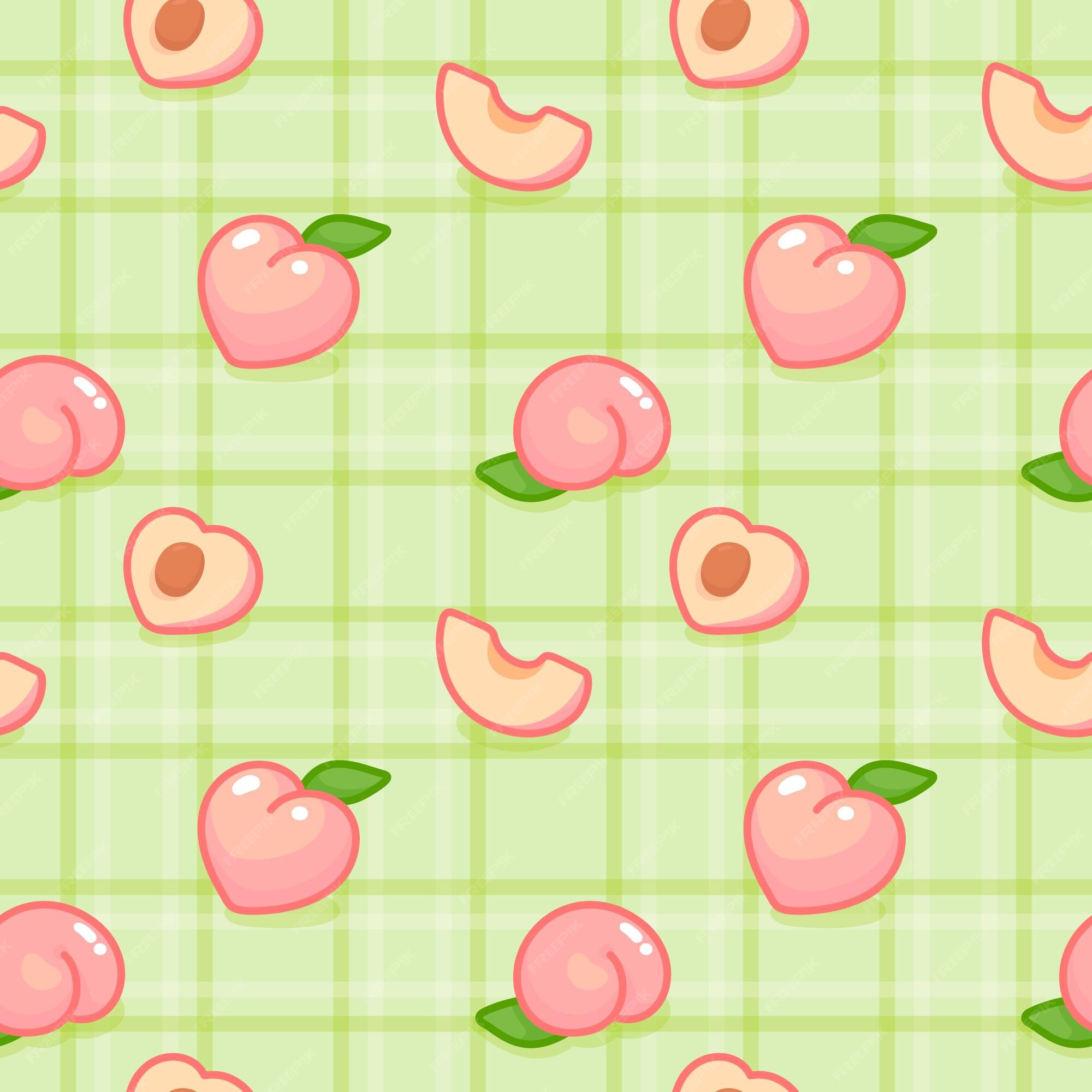 Premium Vector | Peach kawaii doodle seamless pattern gift wrap ... Green wallpaper kawaii - Mẫu hình nền kawaii doodle sẽ khiến cho màn hình điện thoại của bạn thêm phần sinh động và nổi bật. Hãy cùng khám phá hình ảnh tràn đầy sắc màu và đầy niềm vui này.