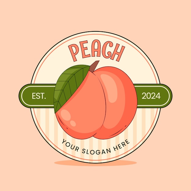 Vettore disegno del modello del logo peach