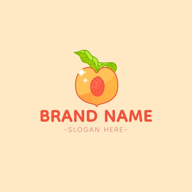 Vettore disegno del modello del logo peach