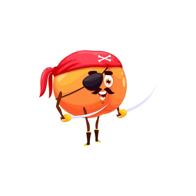 Peach pirate fruit isolated plum apricot emoticon