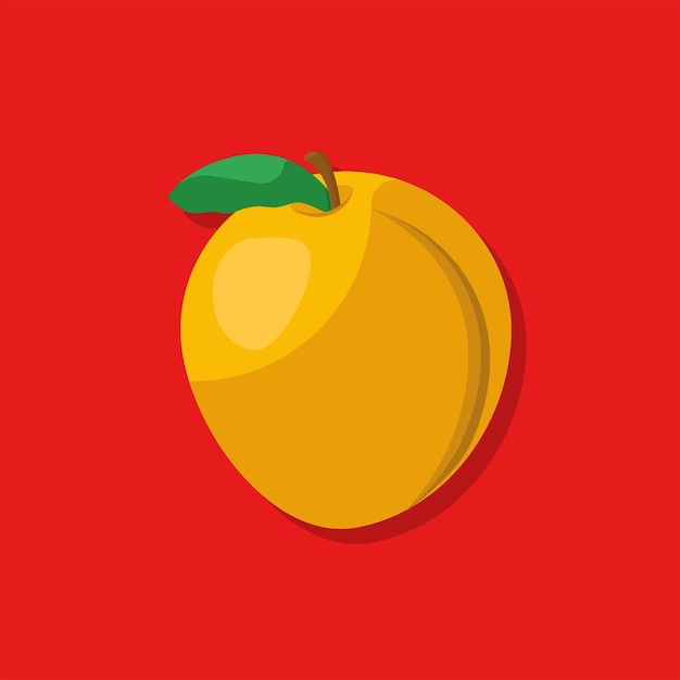 Peach realistic food vector