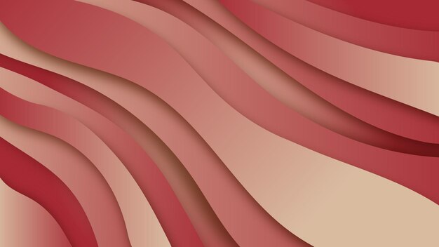 Vector peach and red gradient wavy background layered presentation graphic element