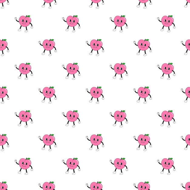 Peach seamless pattern retro style