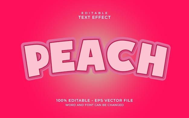 Peach soft pink 3d text style effect template