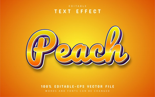 Peach text, editable 3d text effect