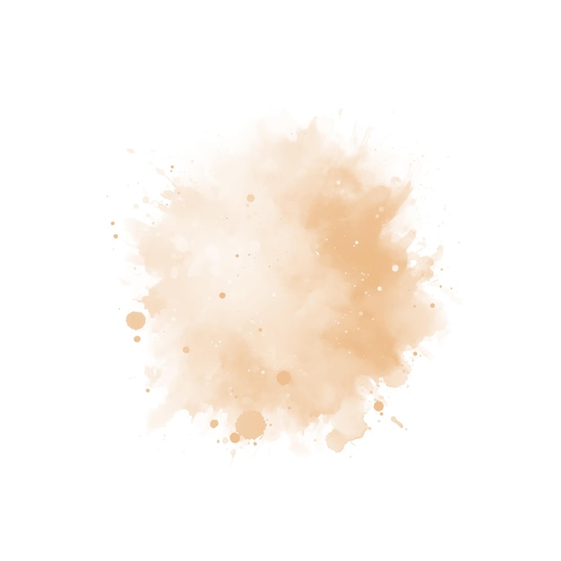 Vector peach watercolor splash on white background vector beige watercolour texture