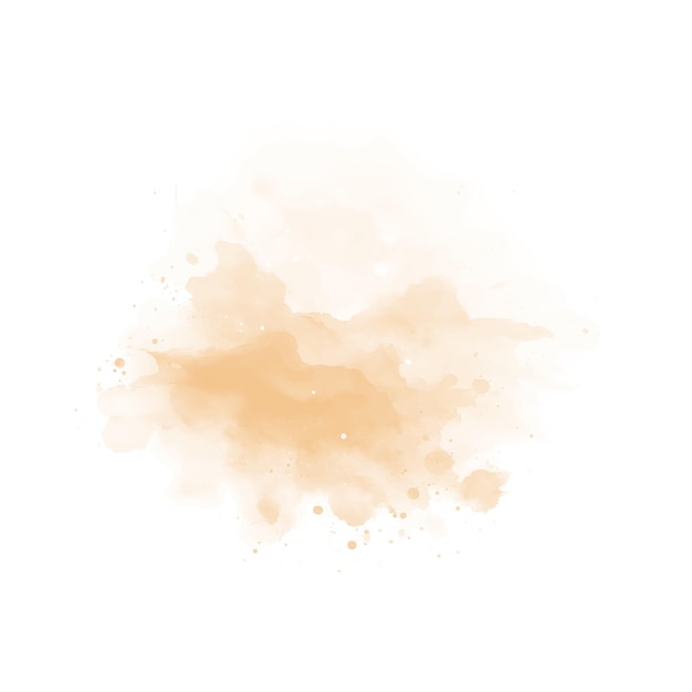 Peach watercolor splash on white background Vector beige watercolour texture