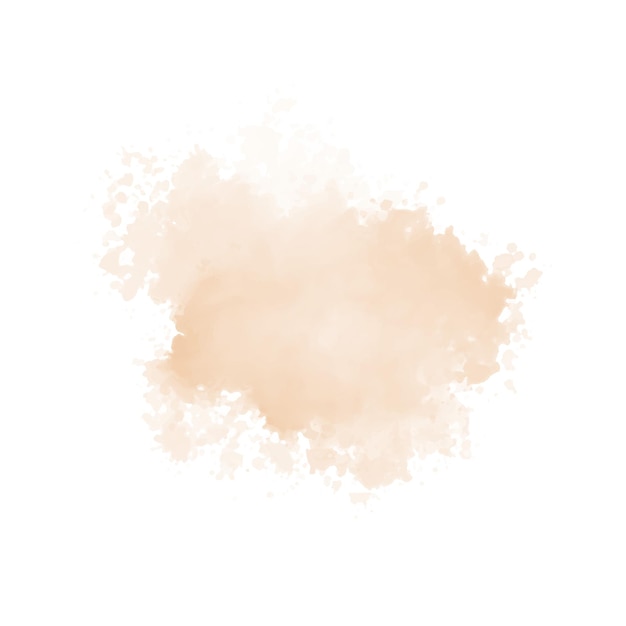 Vector peach watercolor splash on white background vector beige watercolour texture