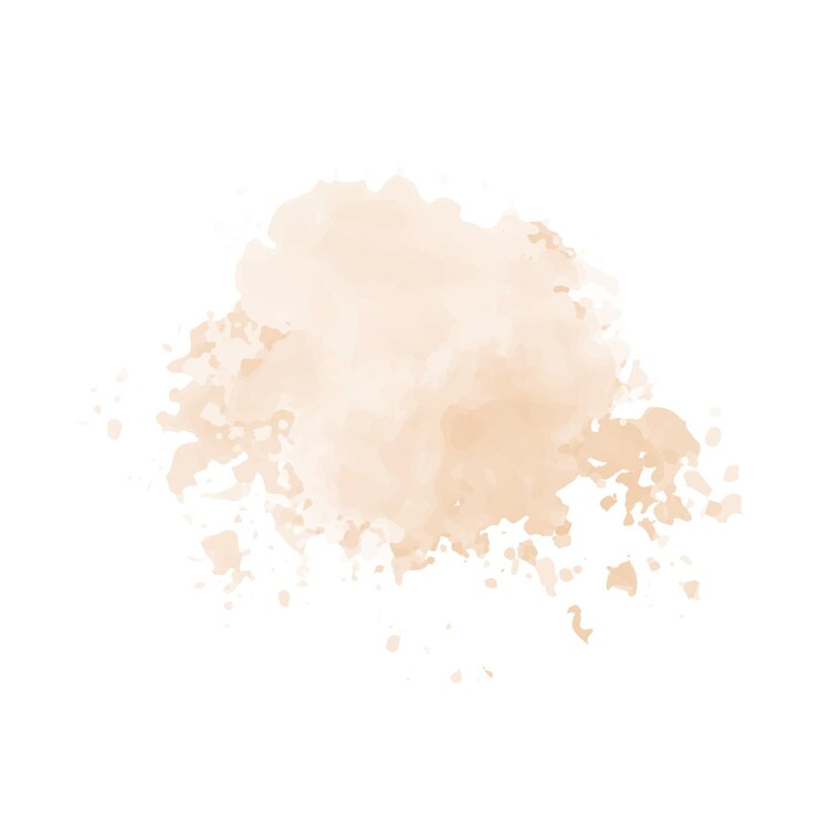 Vector peach watercolor splash on white background vector beige watercolour texture