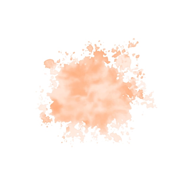 Vector peach watercolor splash on white background vector brown watercolour texture