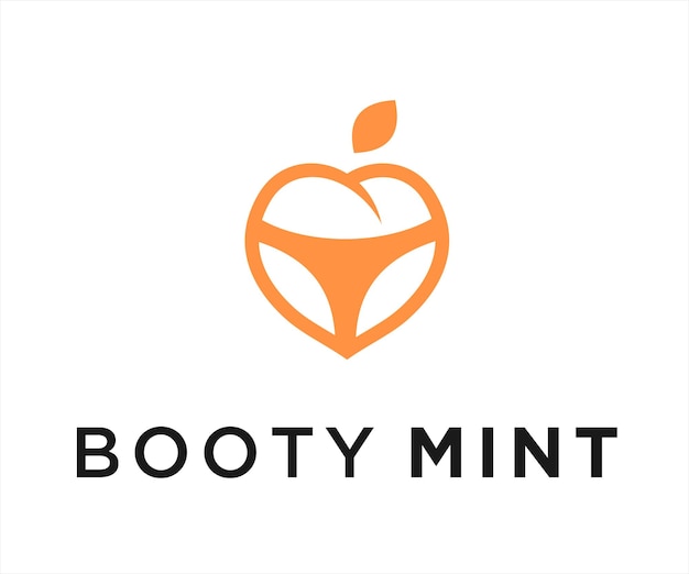 peachy butt logo design vector illustration