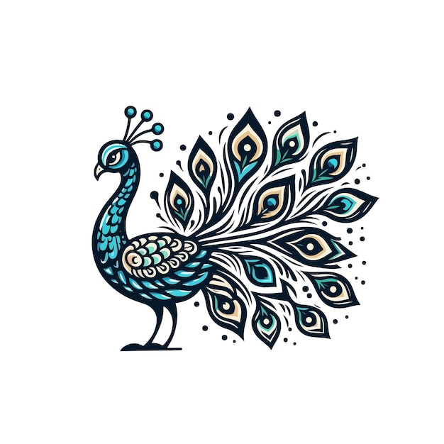 Vector peacock ai generated image